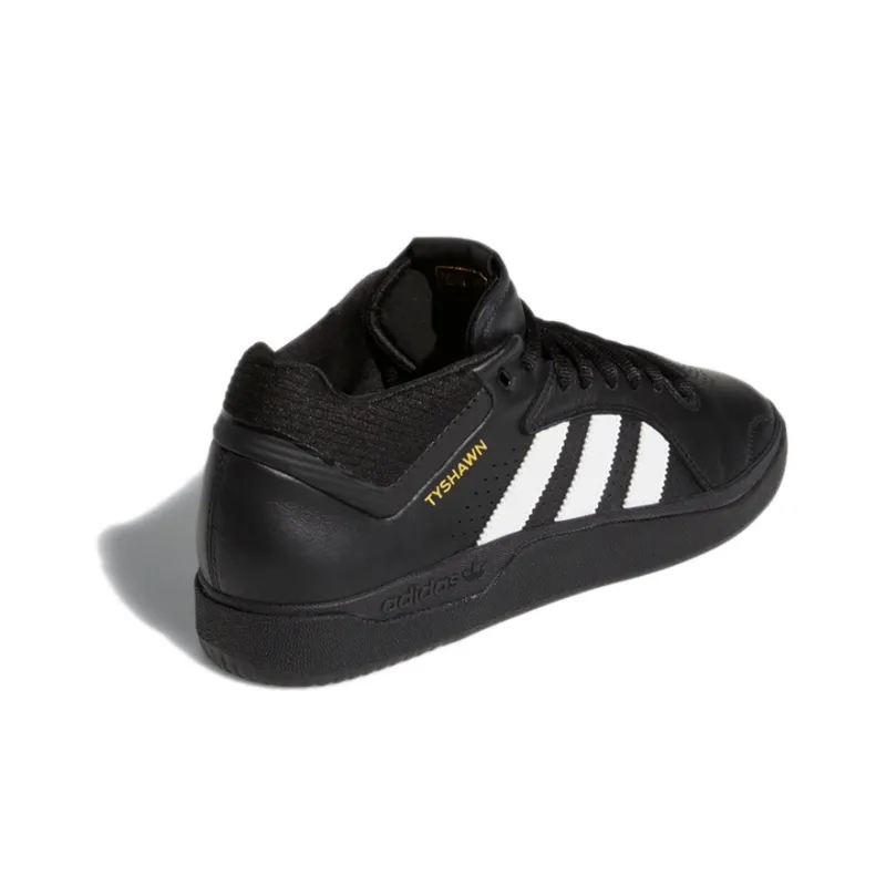 Adidas Tyshawn Black White Smooth Leather-3