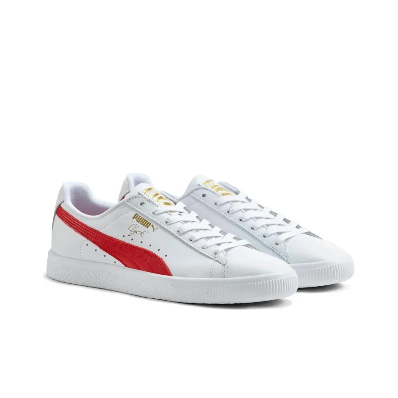 PUMA Clyde Leather Foil White Cherry-1