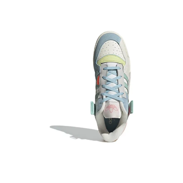 Adidas Originals Unisex Forum Exhibit Low Sneakers White/Pink/Blue-4