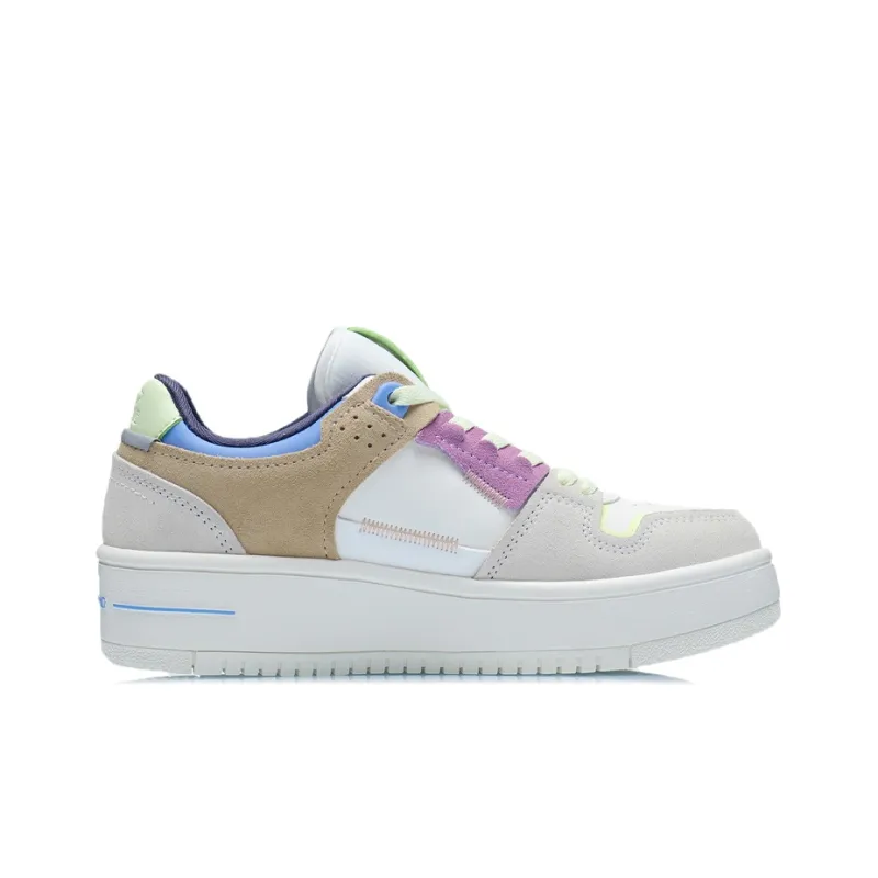 LiNing Tianji Slip Resistant, Abrasion Resistant, Lightweight, Breathable Low Top Skateboard Shoes Women's Mist White-1