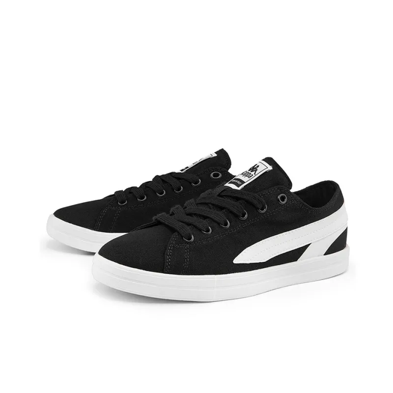 Kappa Lightweight And Wear-resistant Low-Top Skateboard Shoes Unisex Black White-2