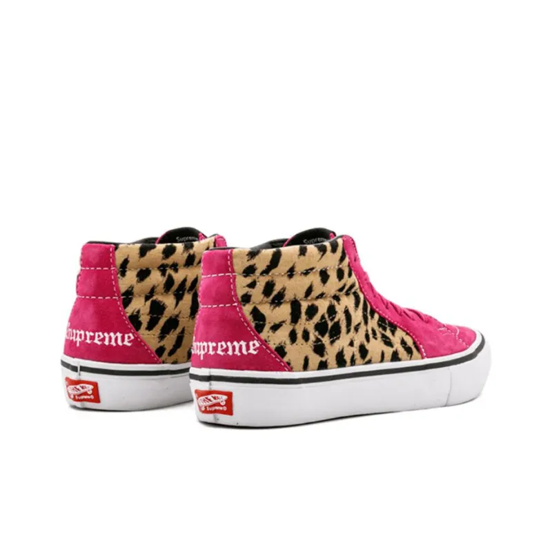 Vans Sk8 Mid Supreme Velvet Leopard Magenta-2