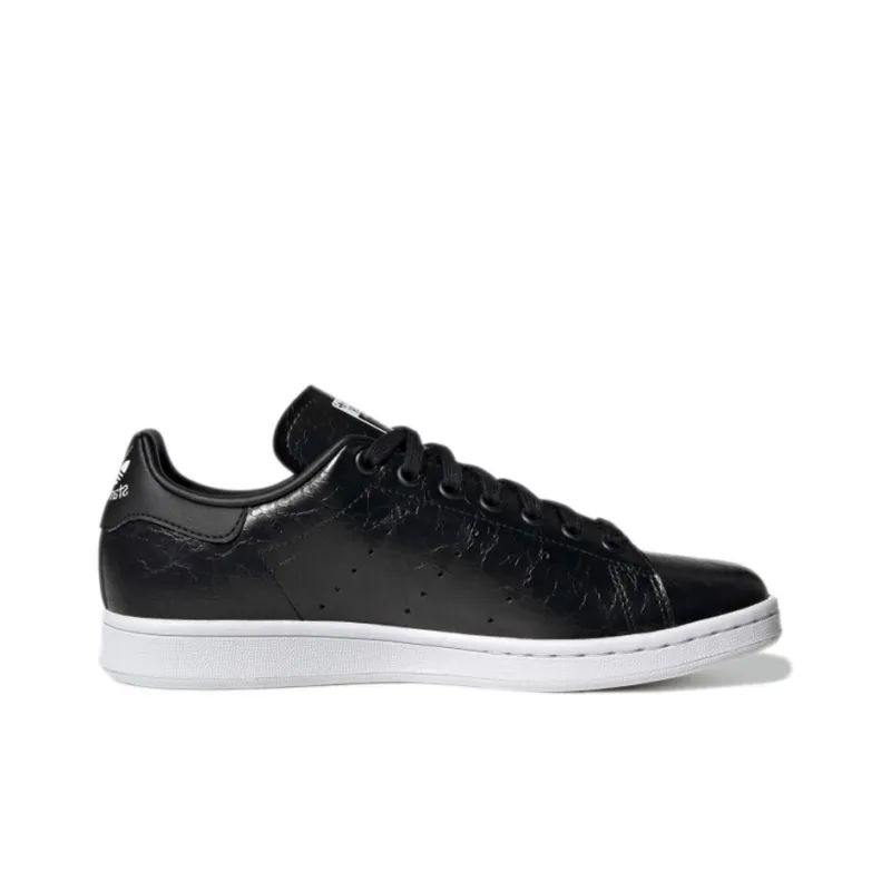 Adidas Stan Smith Cracked Leather Black Gold Women's-1