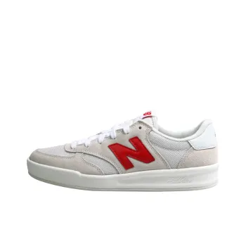 New Balance NB 300 Non-slip Lightweight Low-Top Skateboard Shoes Women's Beige White Red B-Width
