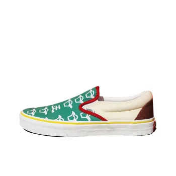 Vans Slip-on Anti-Slip And Wear-Resistant Breathable Low-Top Skateboard Shoes Unisex Green White