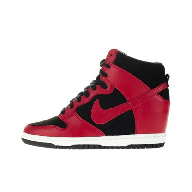 Nike Dunk Sky High Top Skateboard Shoes Women's Black Red-0