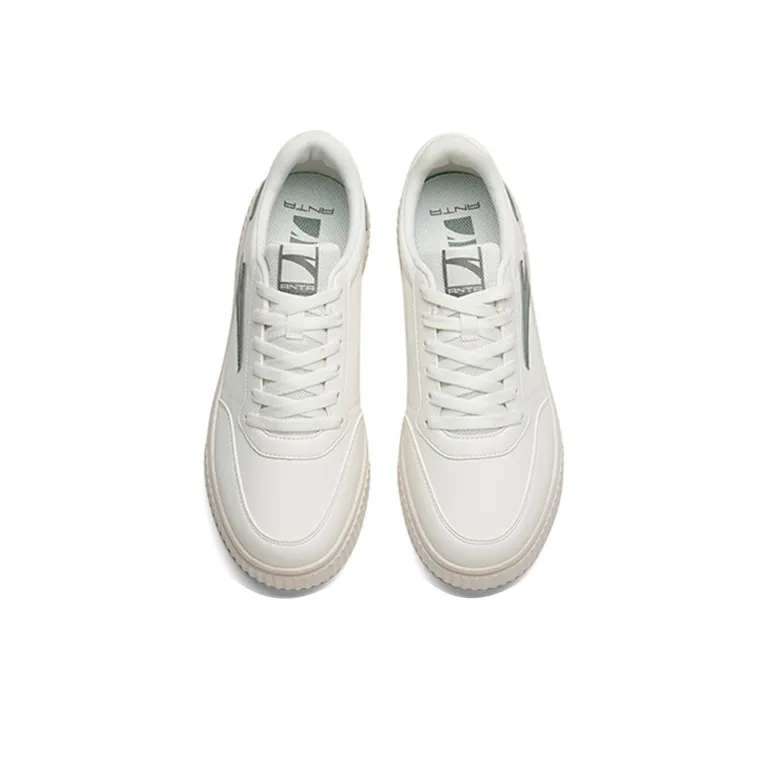Anta Life Collection Cookie Shoes Slip-Resistant Cushioning Wear-Resistant Low-Top Skateboard Shoes White Green-3