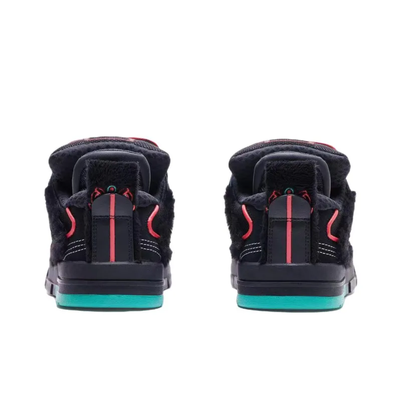 LiNing Wave Pro Slip Resistant Cushioning Wear Resistant Low Top Skateboard Shoes Men's Black-4