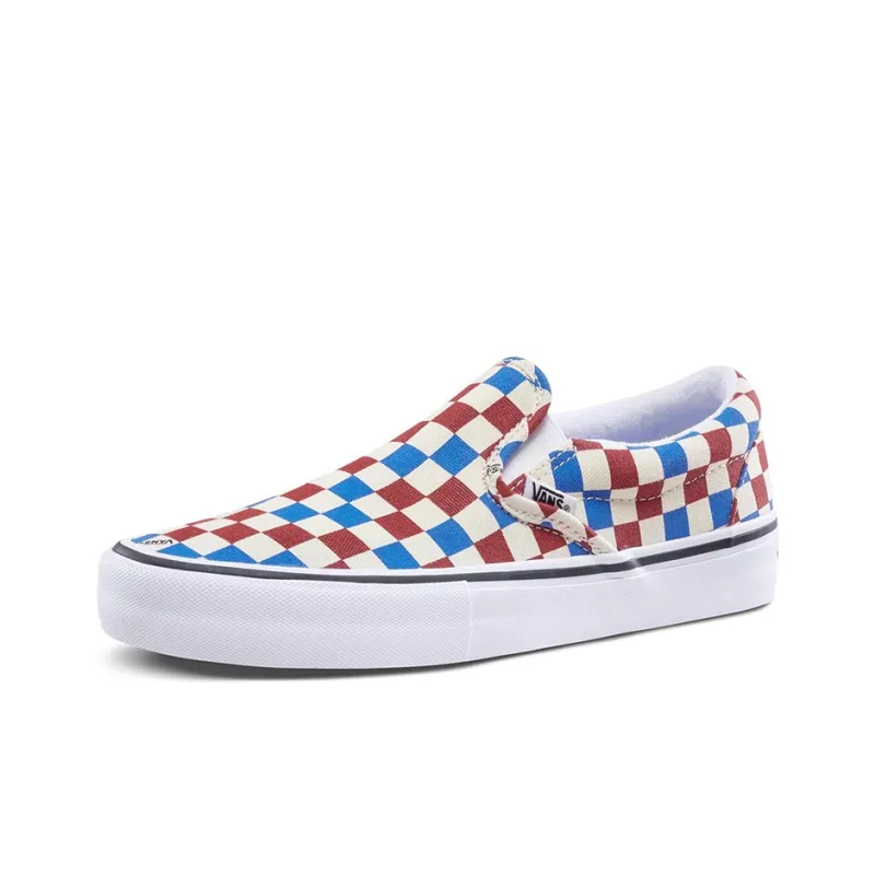Vans Slip On Pro Checkerboard Blue/Red-1