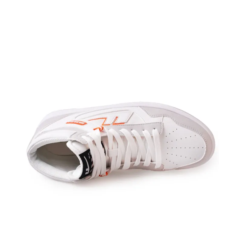 Warrior Teeming With Life Mid-Top Skateboard Shoes Unisex White Light Gray-2