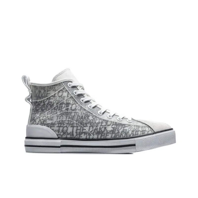 STAR WARS x LiNing Abrasion Resistant Breathable High Top Skateboard Shoes Men's Gray White-1