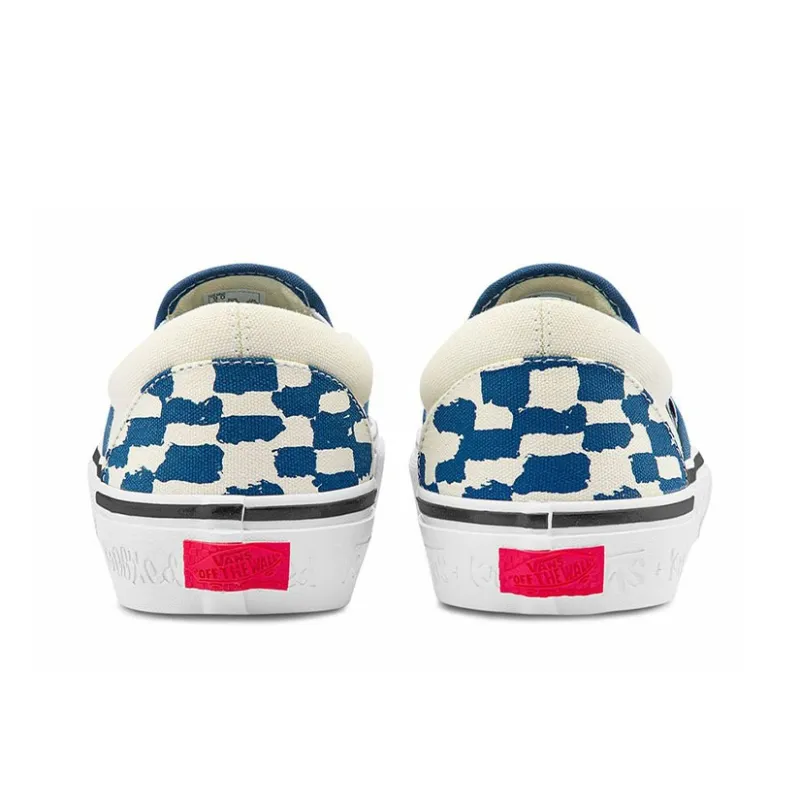 Slip On Krooked X Skate Vans 'Natas For Ray Barbee Blue Checkerboard'-4