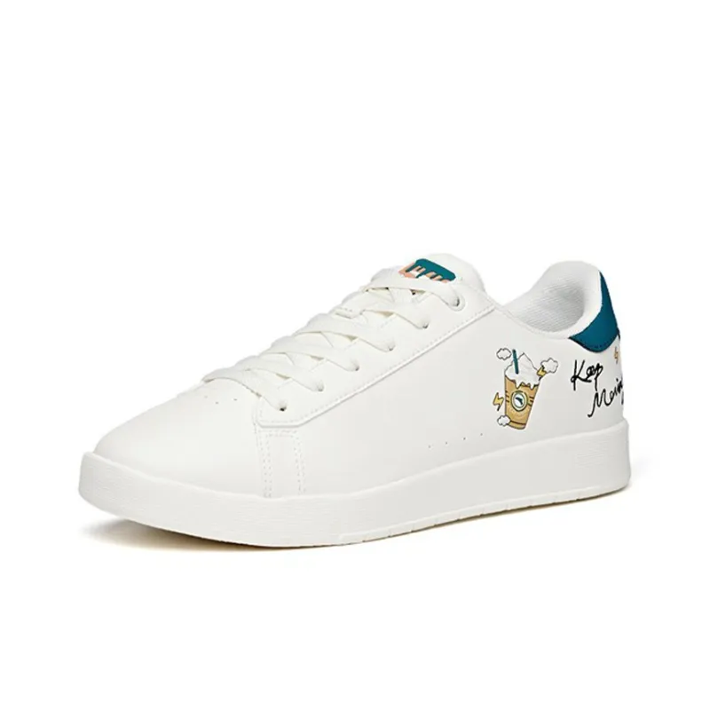 Anta Life Collection Slip Resistant, Abrasion Resistant, Lightweight Low Top Skateboard Shoes Men's White Cyan-2