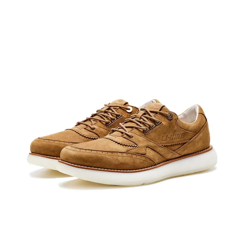 LiNing Commuter Series Slip Resistant Cushioning Low Top Skateboard Shoes Men's Brown-1