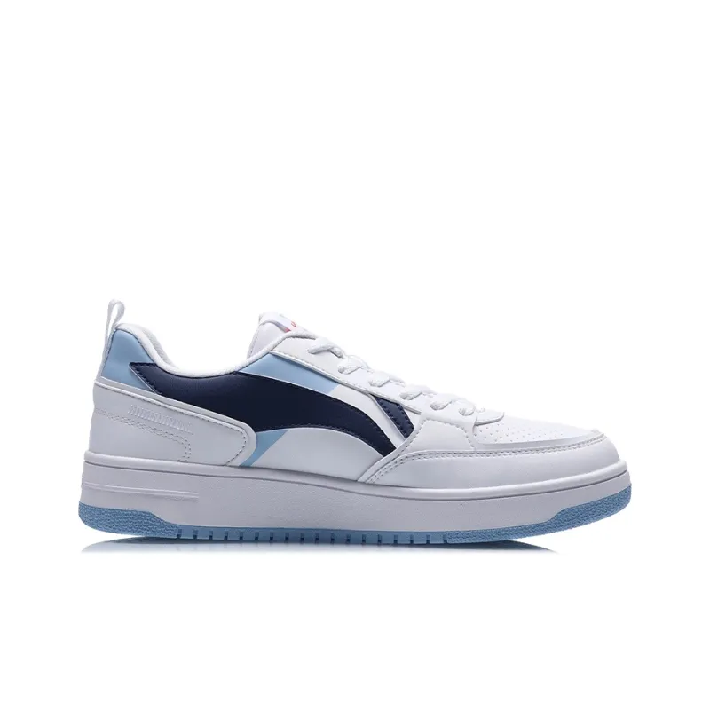LiNing Haichuan Slip Resistant Cushioning Abrasion Resistant Lightweight Low Top Skateboard Shoes Men's White Blue-1