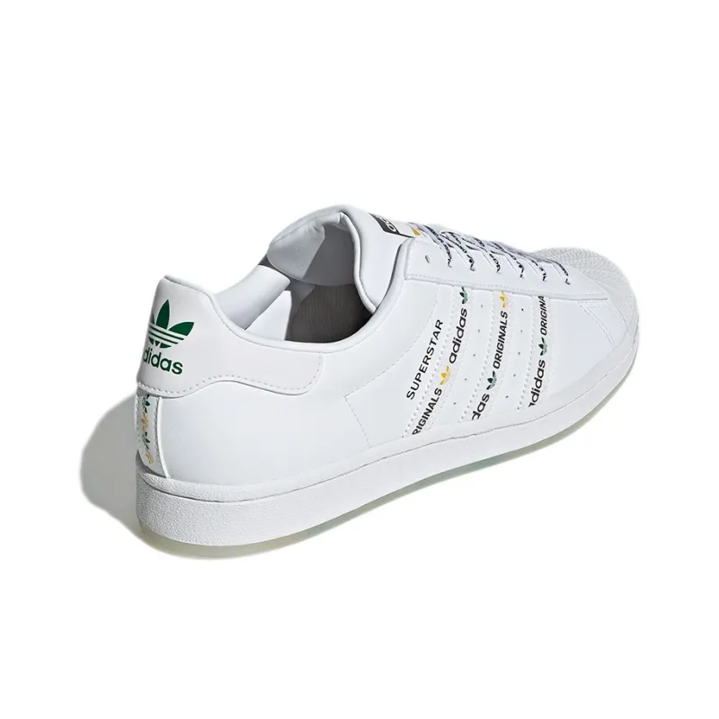 Superstar Adidas Originals 'Logo Stripes White Bright Green'-3