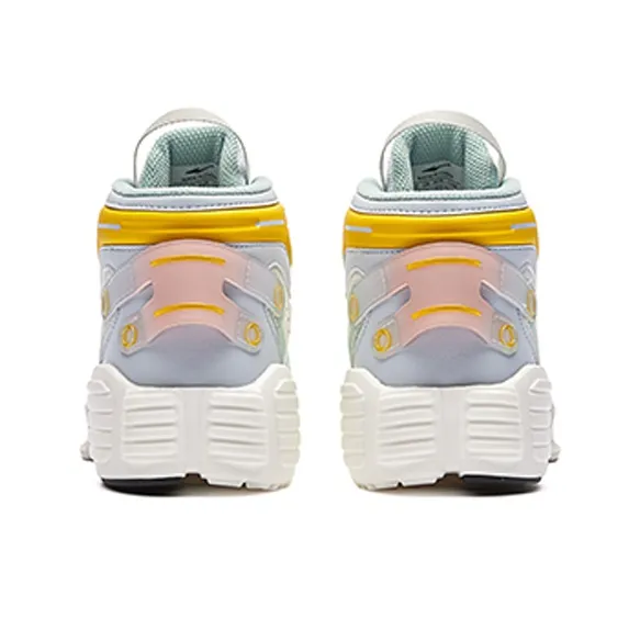 Erke Extra-Stretch Anti-Slip Wear-Resistant High-Top Skateboard Shoes Women's White Blue-3