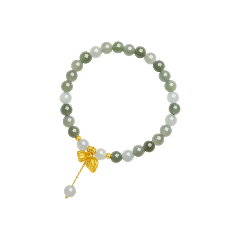 ZHOU LIU FU Hetian Jade Bracelets Women's Green Jade-1