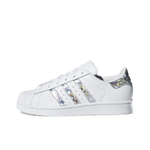 Adidas Superstar White Holographic Stripes Youth