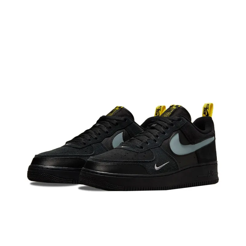 Nike Air Force 1 Low Cut Out Swoosh Black-2