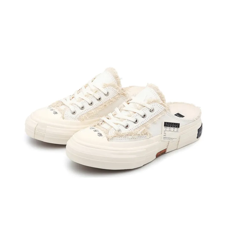 VESSEL G.O.P. Slip On White Anti Slip Wear Resistant Low Top Skateboard Shoes Unisex White-1