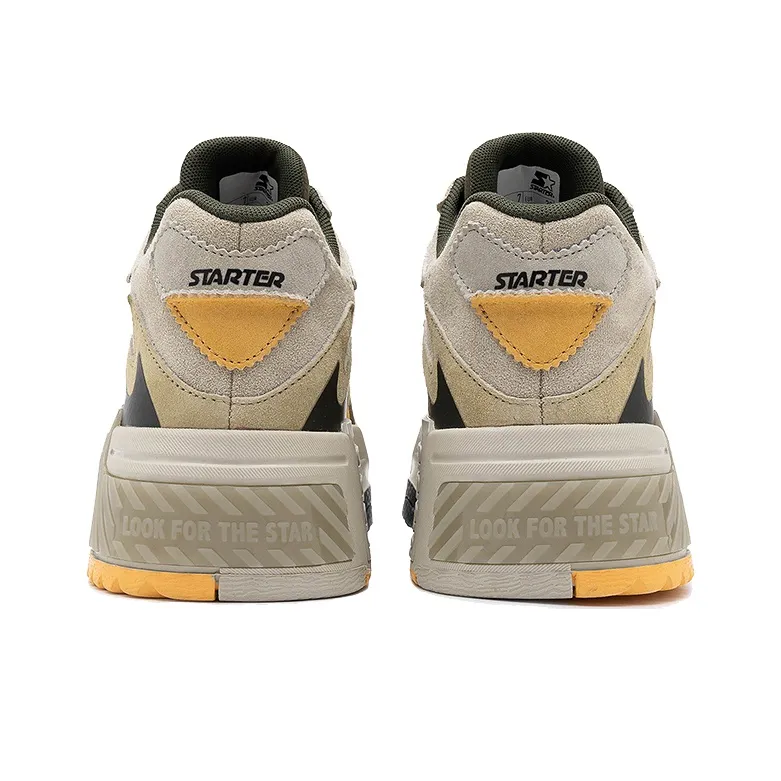 STARTER Height Increasing Wear Resistant Low Top Skateboard Shoes Women's Light Gray Green-4