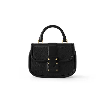 LOUIS VUITTON Hide And Seek Grained Cow Leather Shoulder Bag Crossbody Bag Handbag Medium Size Women's Black