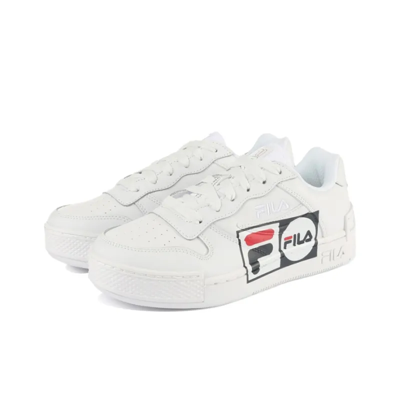 FILA FX 100 Bumper Script Slip Resistant, Abrasion Resistant, Lightweight Low Top Skateboard Shoes Unisex White-1
