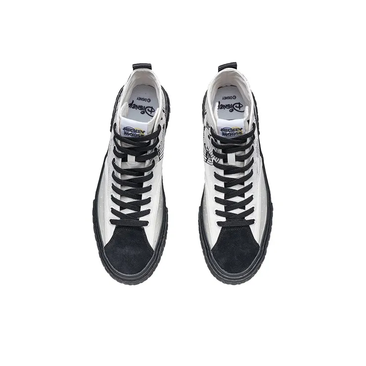 Disney x LiNing Slip Resistant Lightweight Wear Resistant High Top Skateboard Shoes Men's Phantom Black-3