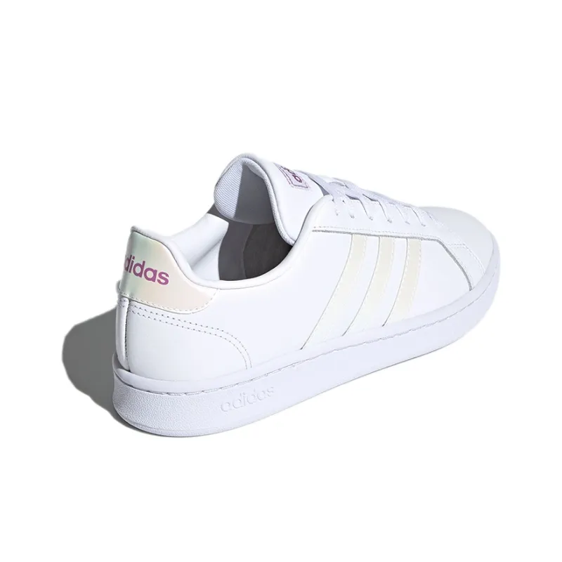 Adidas Neo GRAND COURT Low Top Skateboard Shoes Women's White Yellow Purple-3