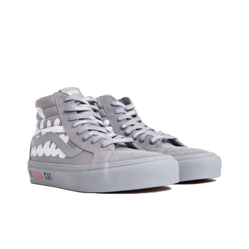 Sk8 Patta X Vault Vans Hi Reissue Vlt Lx 'Mean Eyed Cat Frost Grey'-1