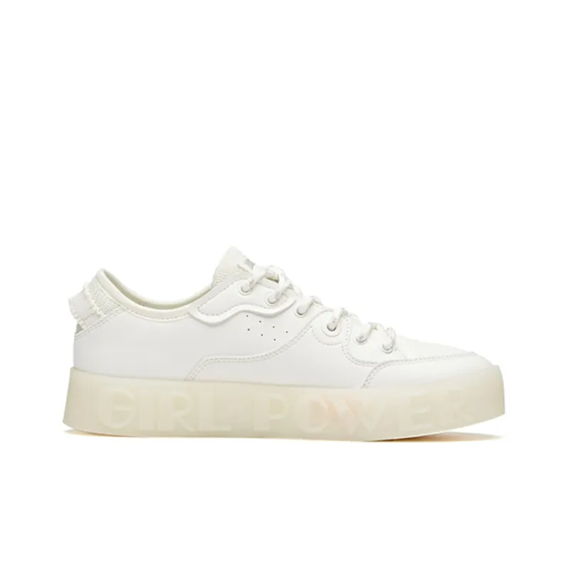 Anta Slip Resistant Breathable Low Top Skateboard Shoes Women's White-1