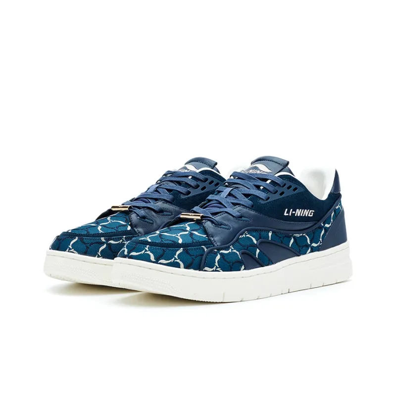 LI-NING 1990 Cushioned Wear-Resistant Lightweight Low-Top Skateboard Shoes Men's Deep Prussian Blue-1
