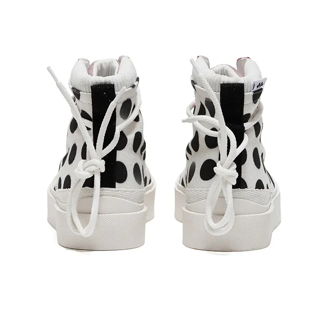 EQLZ EQUALIZER Fault High Slip-Resistant High-Top Skateboard Shoes Unisex White Black Misprint-5