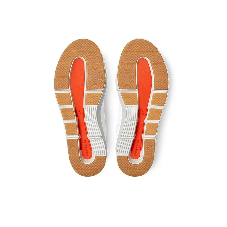 On THE ROGER Skateboard Shoes Women's Low Top White/Flame Orange-5