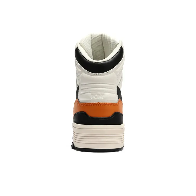 PONY M 100 Abrasion Resistant High Top Skateboard Shoes Unisex White Orange-4