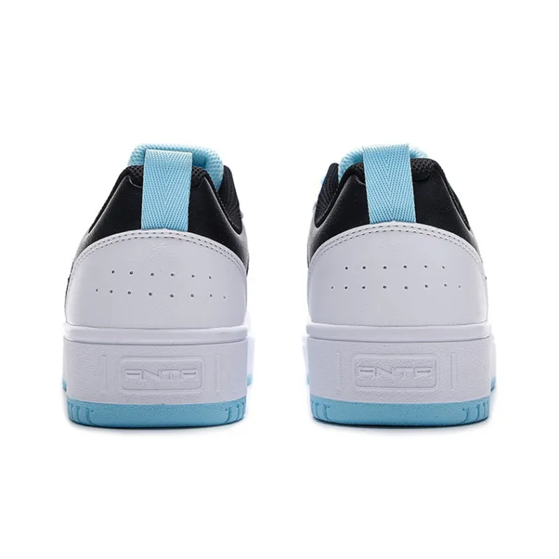 Anta Life Collection Abrasion Resistant Breathable Low Top Skateboard Shoes Men's White Black-3