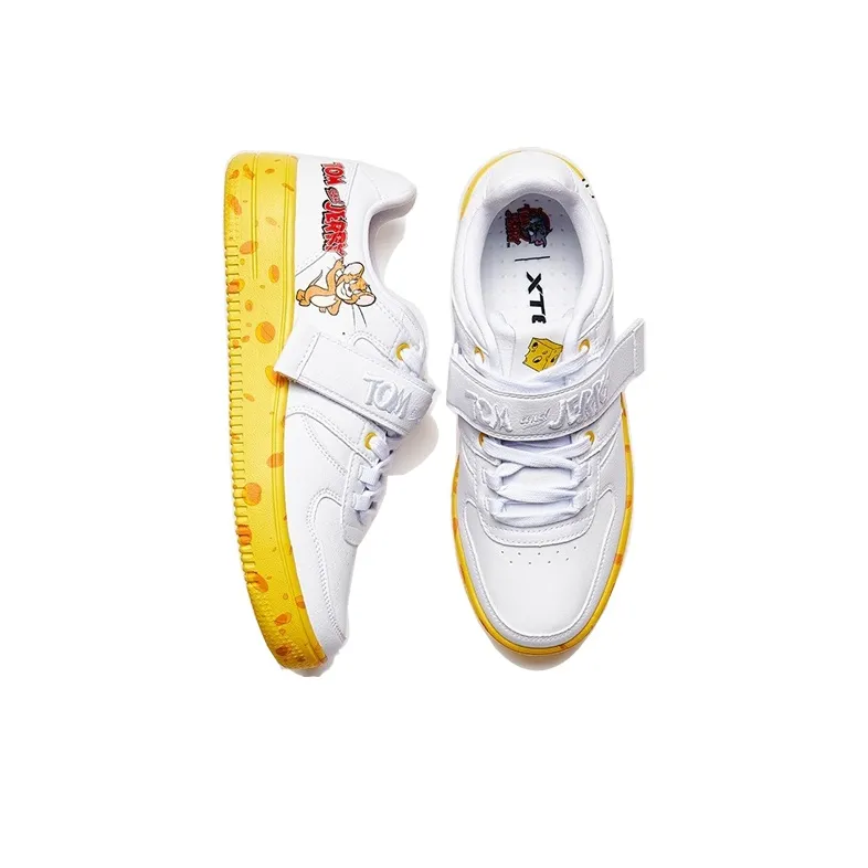 MAOHELAOSHU x XTEP Low-Top Skateboard Shoes Women's White Yellow-2