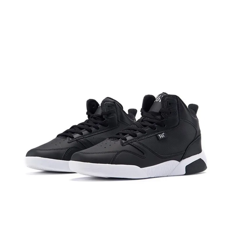 361° Thermal Slip Resistant Cushioning Abrasion Resistant Mid Top Winter Padded Skateboard Shoes Women's Black White-2
