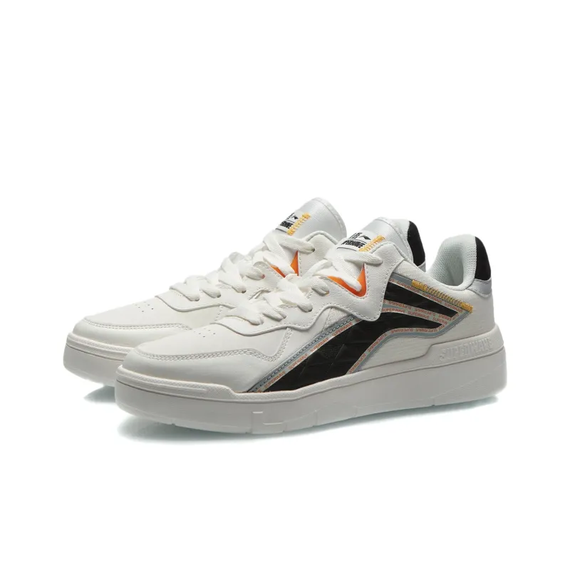 LiNing Wave Superwave Lite Anti-Slip Wear-Resistant Low-Top Skateboard Shoes Beige White Black-2