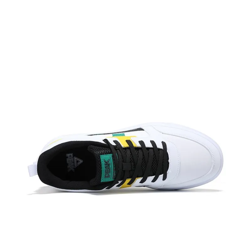 PEAK Anti Slip Wear Resistant Low Top Skateboard Shoes White Orange-3