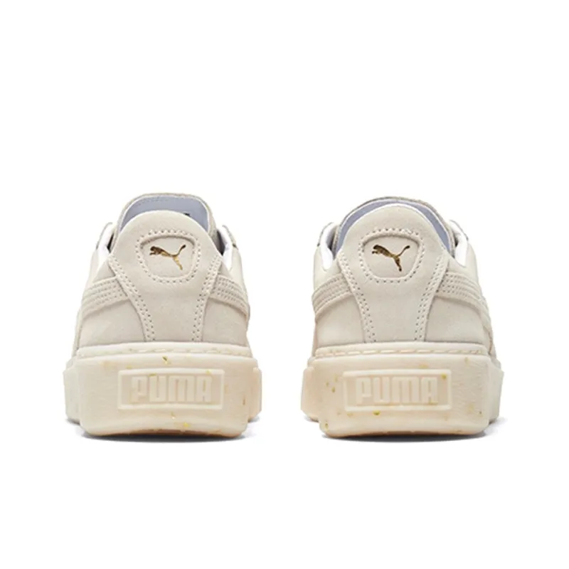 PUMA Suede Platform Buff/Gold Board Shoes Women's-3