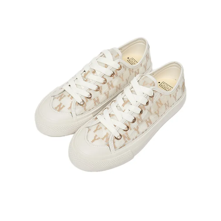 MLB Playball Mono Mesh Non slip Lightweight Low Top Skateboard Shoes Unisex Dark Beige-2