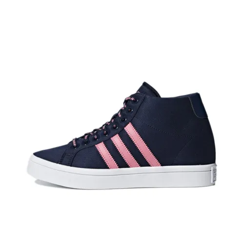 Adidas Originals CourtVantage Heel Skateboard Shoes Women's Mid-Top Blue/Pink