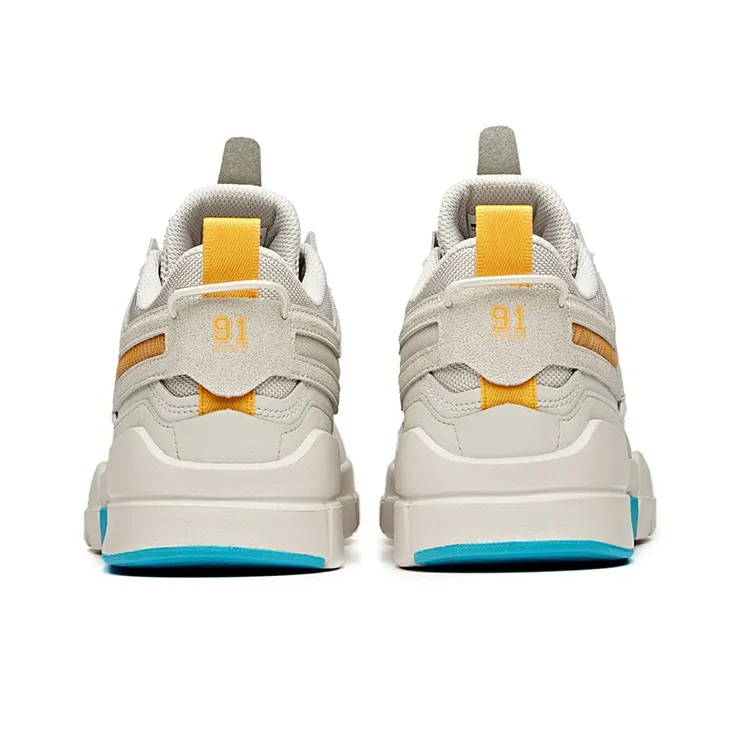 Anta Life Collection Low-Top Skateboard Shoes Men's Gray Yellow-3