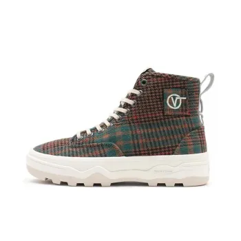 Vans Fuzzy Plaid Sentry Wc High Top Sneakers Red/Green Women's