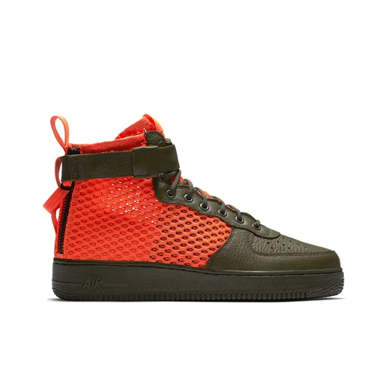 Nike Sf Air Force 1 Mid Cargo Khaki Total Crimson-1