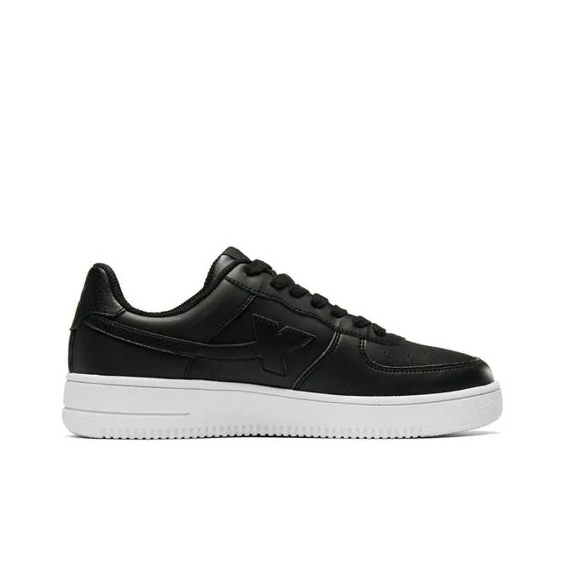 XTEP Air Force 1 Anti Slip And Wear Resistant Lightweight Low Top Skateboard Shoes Men's Black-1