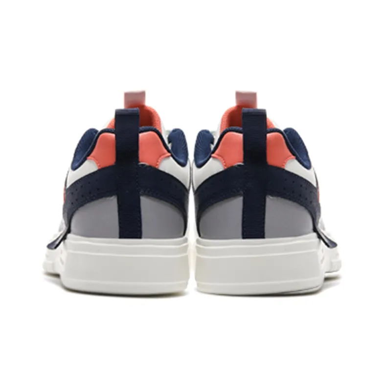 361° Abrasion Resistant Slip Resistant Low Top Skateboard Shoes Men's White Black Orange-4