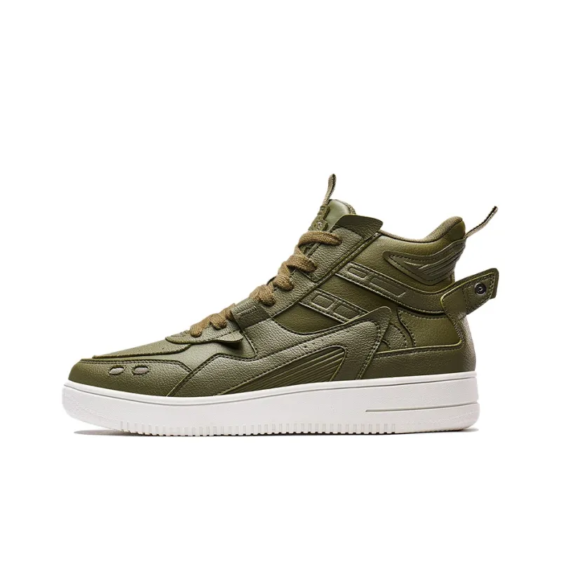 XTEP Reverse Battle 2.0 Coverage Slip Resistant High Top Skateboard Shoes Men's Green-0